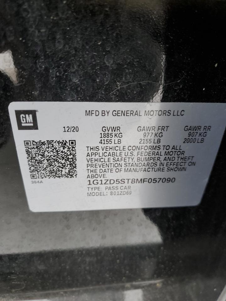 2021 Chevrolet Malibu VIN 1G1ZD5ST8MF057090 Copart auction photo, all over damage thumbnail 12