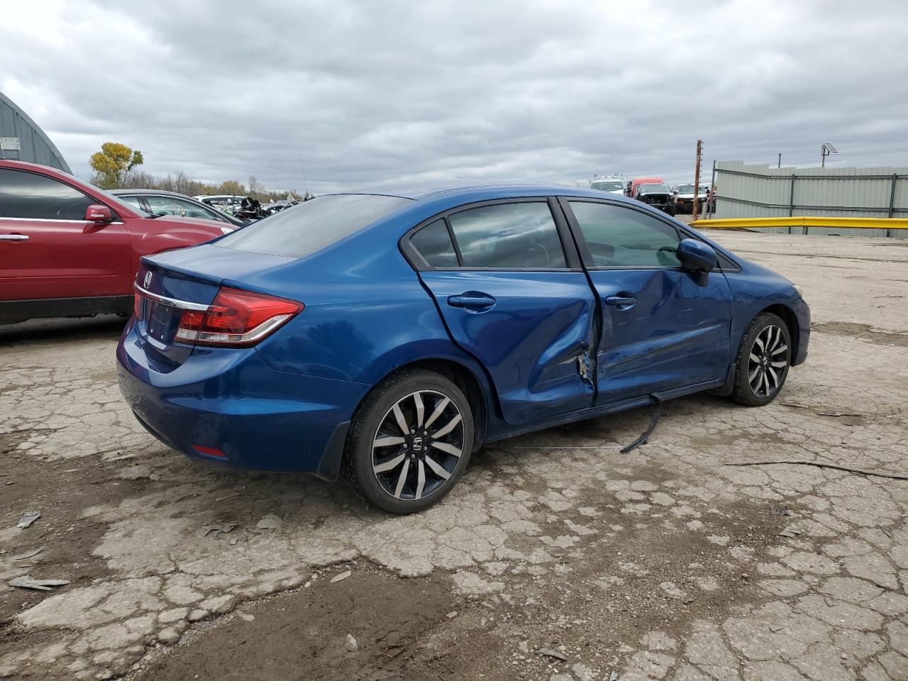 2015 Honda Civic VIN 2HGFB2F91FH529095 Copart auction photo, side damage thumbnail 3