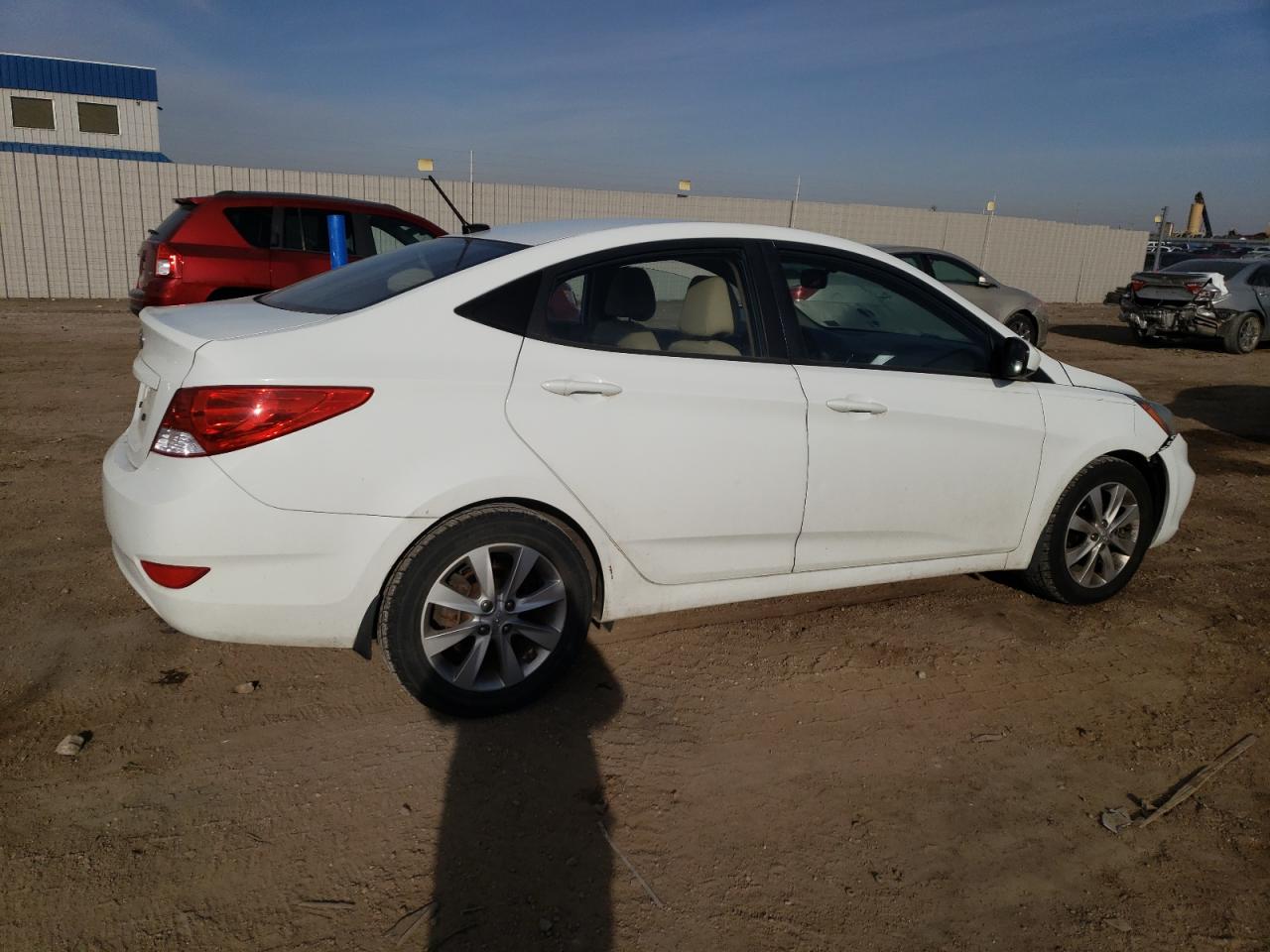 2013 Hyundai Accent VIN KMHCU4AE0DU434187 Copart auction photo, front end / rear end damage thumbnail 3