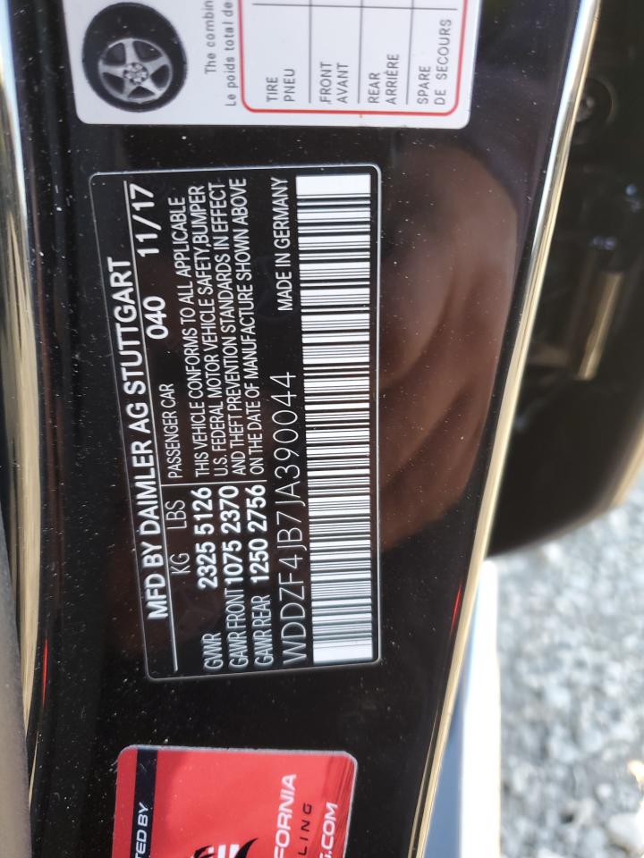 2018 Mercedes-Benz E-klasse VIN WDDZF4JB7JA390044 Copart auction photo, side damage thumbnail 14