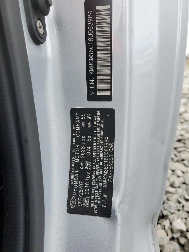 2008 Hyundai Accent VIN KMHCM36C18U063984 Copart auction photo, all over damage thumbnail 13