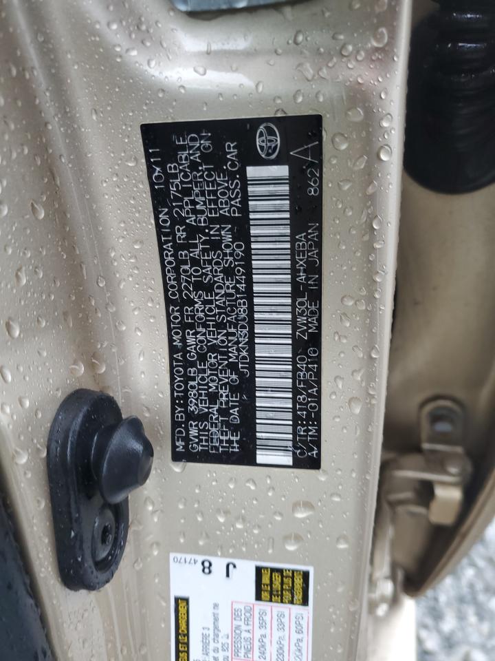 2011 Toyota Prius VIN JTDKN3DU8B1449190 Copart auction photo, front end damage thumbnail 12