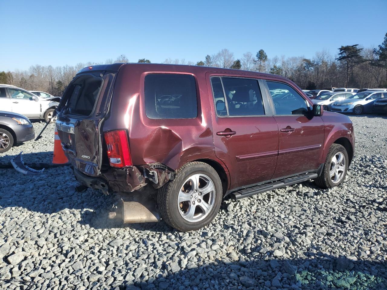 2013 Honda Pilot VIN 5FNYF4H50DB042930 Copart auction photo, all over damage thumbnail 3