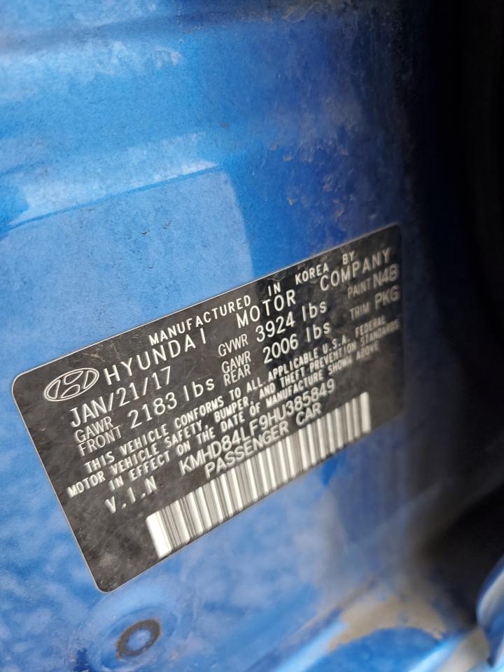 2017 Hyundai Elantra VIN KMHD84LF9HU385849 Copart auction photo, front end damage thumbnail 13
