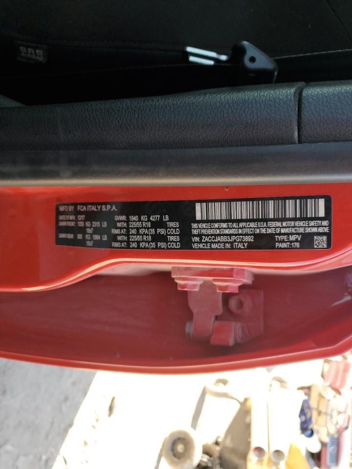 2018 Jeep Renegade VIN ZACCJABB3JPG73892 Copart auction photo, undercarriage / mechanical damage thumbnail 12