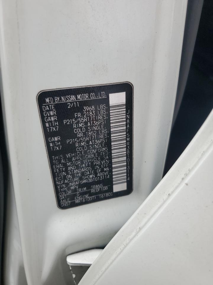 2011 Nissan Juke VIN JN8AF5MR3BT013114 Copart auction photo, front end damage thumbnail 14