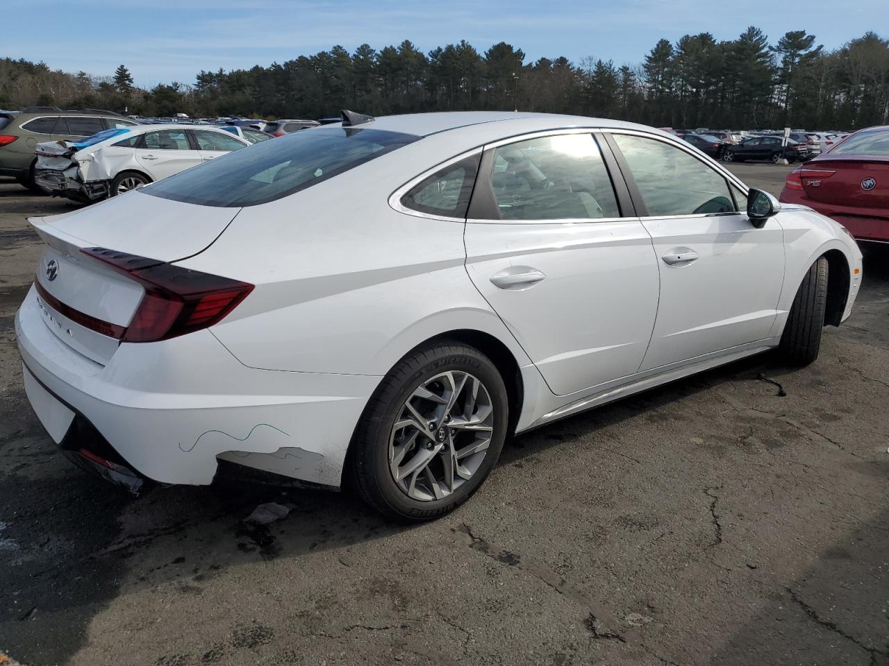 2023 Hyundai Sonata VIN KMHL64JA8PA283323 Copart auction photo, side / rear end damage thumbnail 3