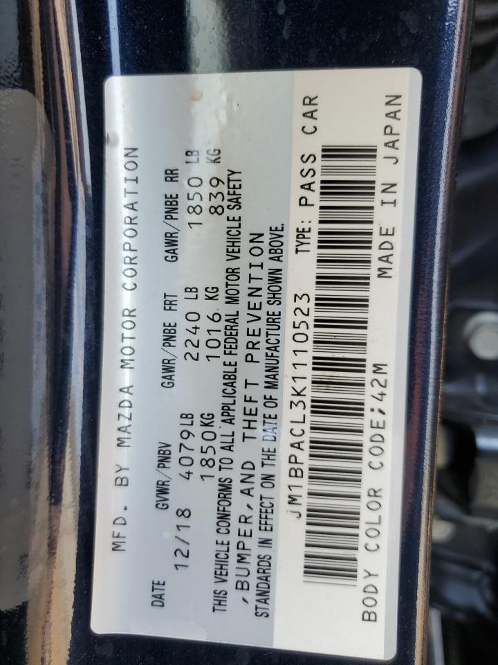 2019 Mazda 3 VIN JM1BPACL3K1110523 Copart auction photo, burn - engine / front end damage thumbnail 15