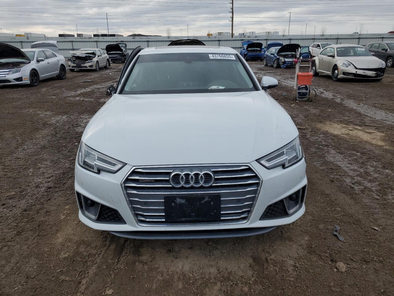 2019 Audi A4 VIN WAUENAF40KN020677 Copart auction photo, front end / side damage thumbnail 5