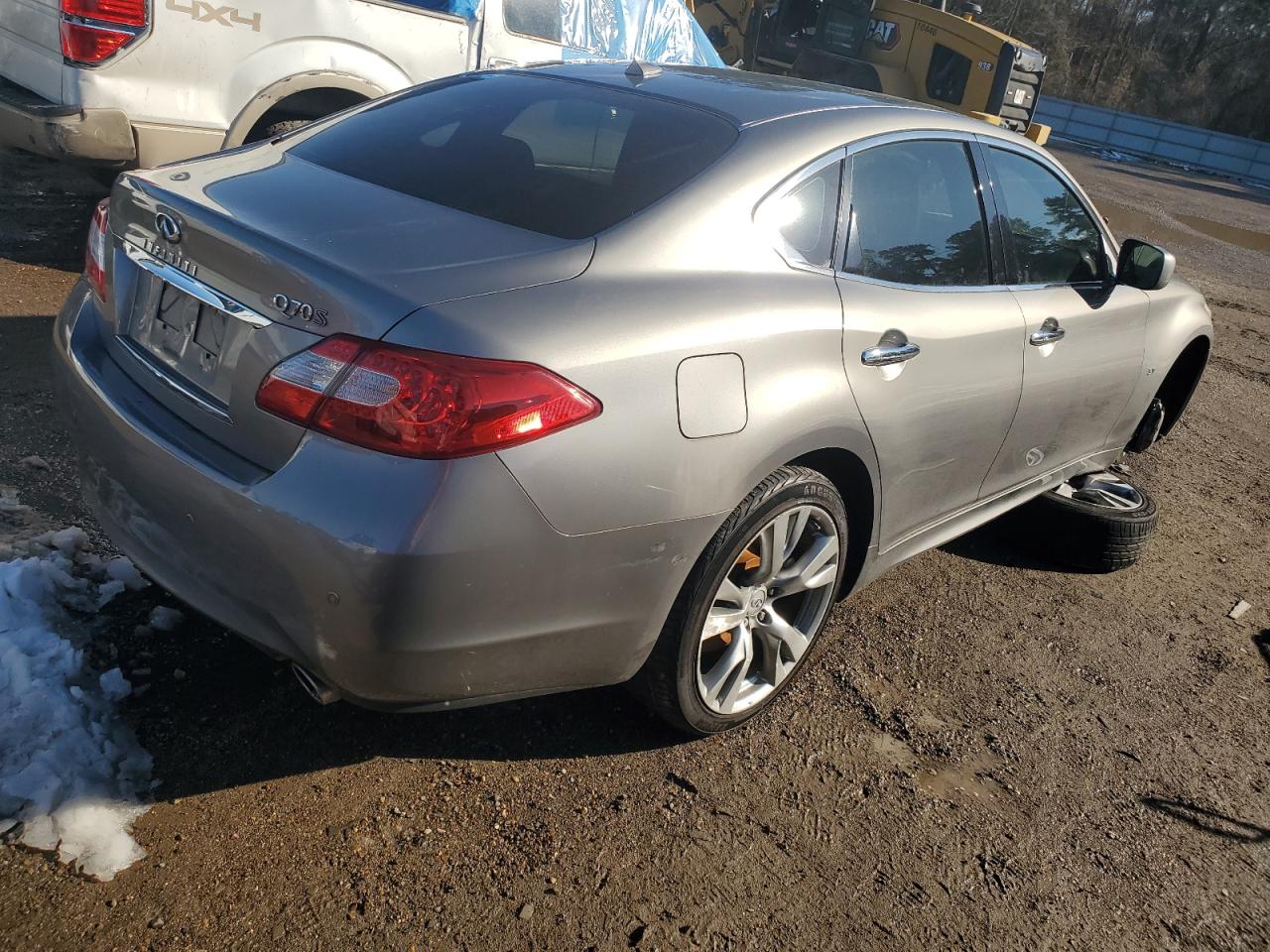 2014 Infiniti Q70 VIN JN1BY1AP4EM260407 Copart auction photo, side damage thumbnail 3