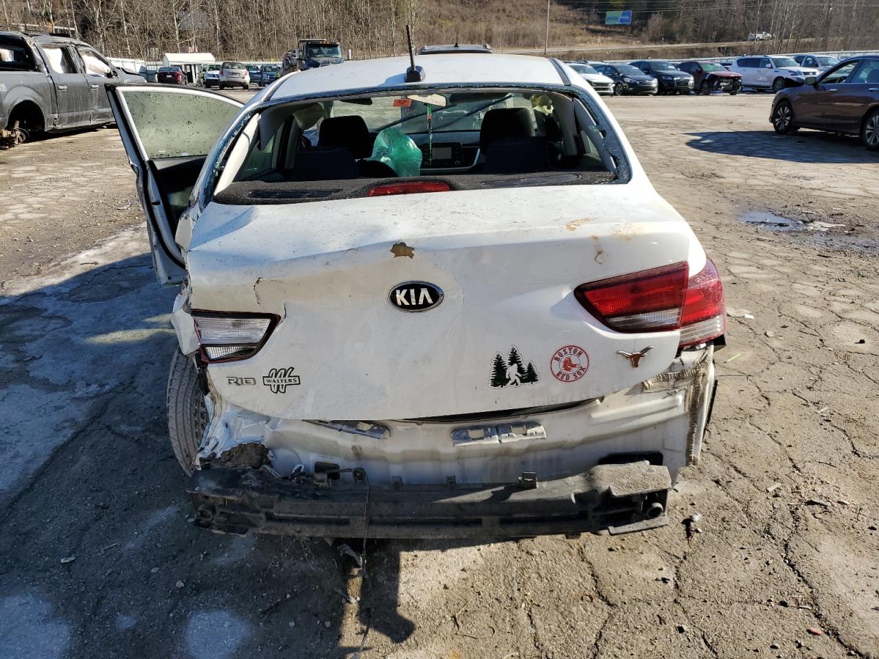 2018 KIA Rio VIN 3KPA24AB6JE065871 Copart auction photo, all over damage thumbnail 6