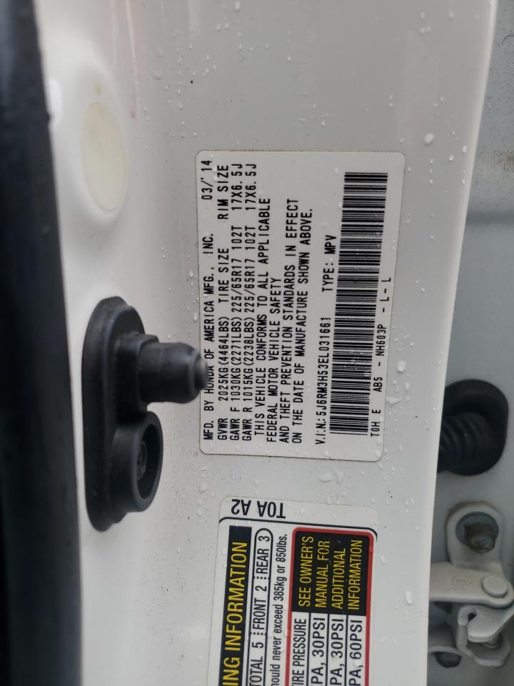 2014 Honda CR-V VIN 5J6RM3H53EL031661 Copart auction photo, front end damage thumbnail 13
