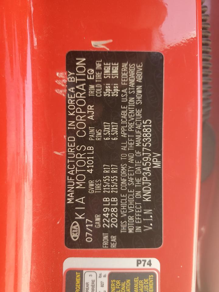 2018 KIA Soul VIN KNDJP3A59J7538815 Copart auction photo, front end / side damage thumbnail 15