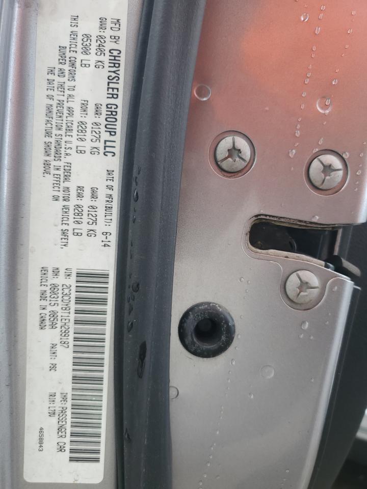 2014 Dodge Challenger VIN 2C3CDYBT1EH299187 Copart auction photo, rear end damage thumbnail 13