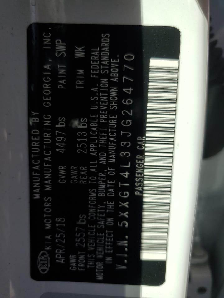 2018 KIA Optima VIN 5XXGT4L33JG264770 Copart auction photo, vandalism damage thumbnail 13