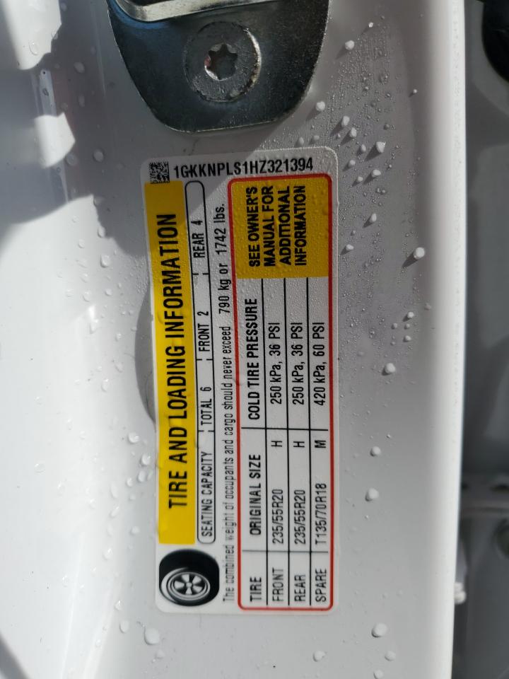 2017 GMC Acadia VIN 1GKKNPLS1HZ321394 Copart auction photo, all over damage thumbnail 12