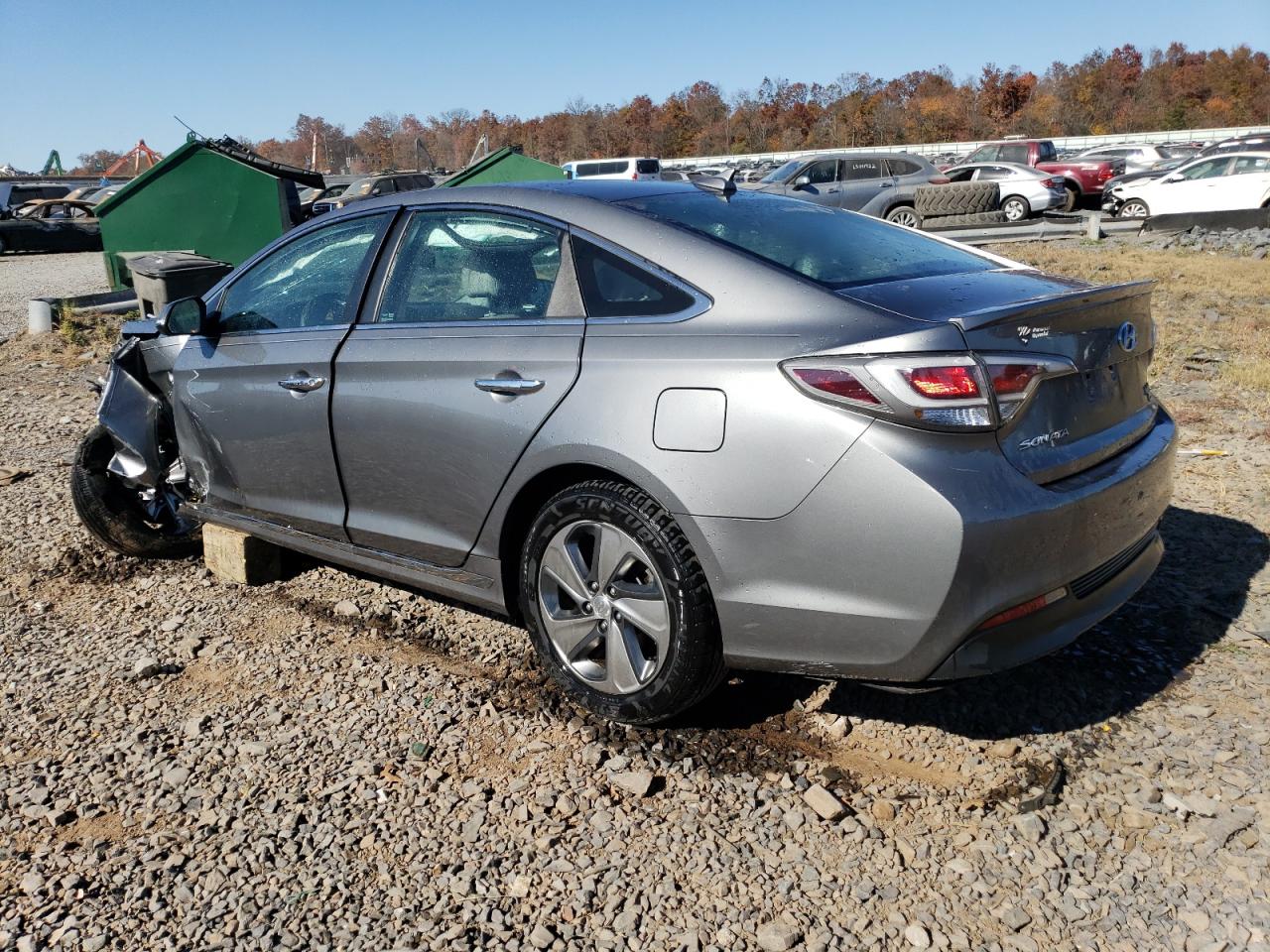 2017 Hyundai Sonata VIN KMHE34L16HA057586 Copart auction photo, front end / side damage thumbnail 2