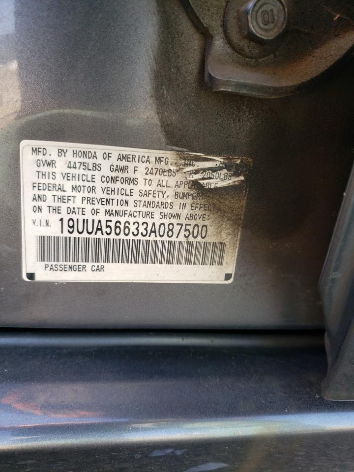 2003 Acura TL VIN 19UUA56633A087500 Copart auction photo, front end / minor dent/scratches damage thumbnail 14