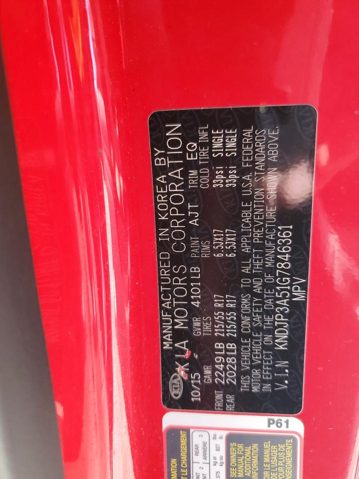 2016 KIA Soul VIN KNDJP3A51G7846361 Copart auction photo, front end / frame damage damage thumbnail 13