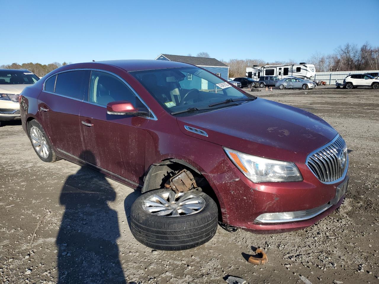 2014 Buick LaCrosse VIN 1G4GB5G3XEF276532 Copart auction photo, front end / side damage thumbnail 4