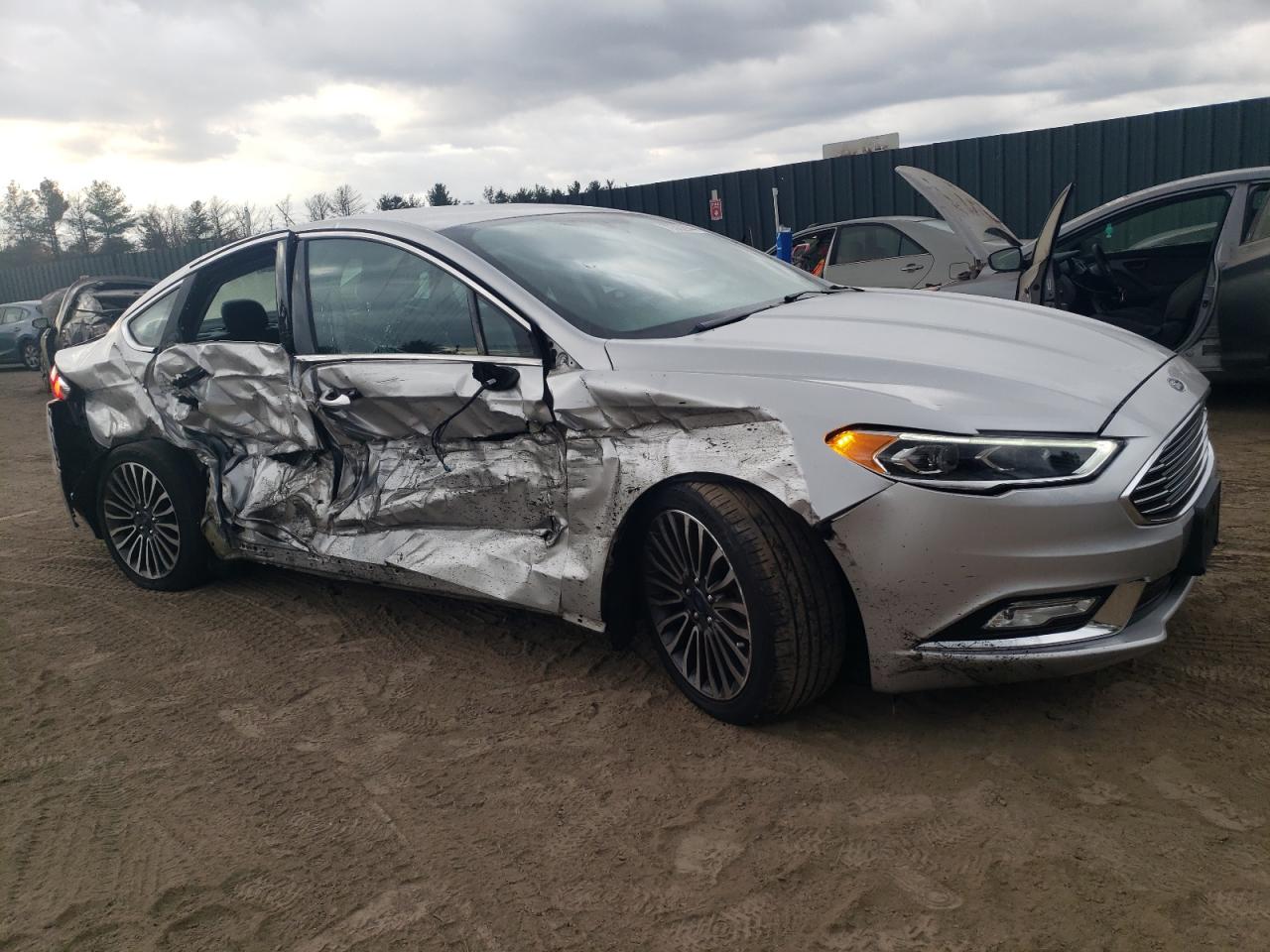 2017 Ford Fusion VIN 3FA6P0T95HR297817 Copart auction photo, all over / undercarriage damage thumbnail 4