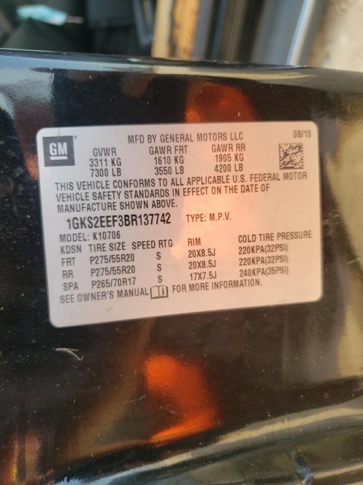 2011 GMC Yukon VIN 1GKS2EEF3BR137742 Copart auction photo, vandalism damage thumbnail 14