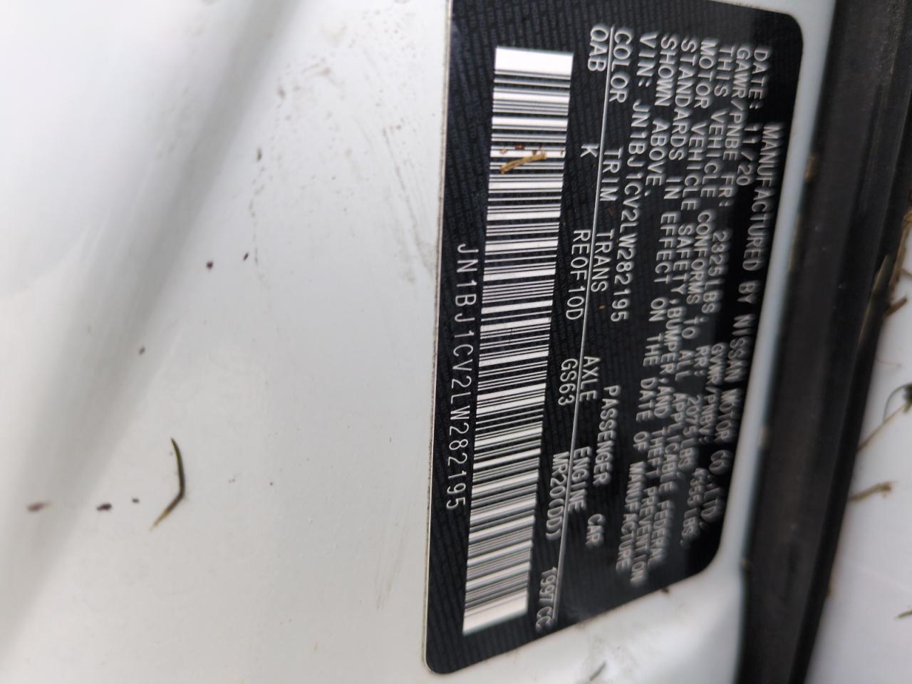 2020 Nissan Rogue VIN JN1BJ1CV2LW282195 Copart auction photo, minor dent/scratches damage thumbnail 12
