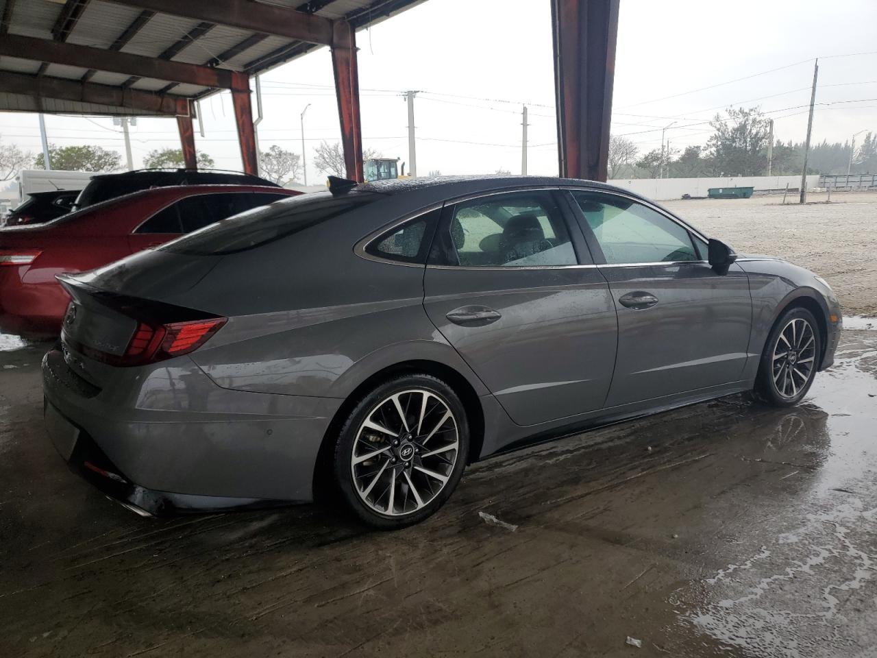 2022 Hyundai Sonata VIN KMHL34J22NA226145 Copart auction photo, side / rear end damage thumbnail 3