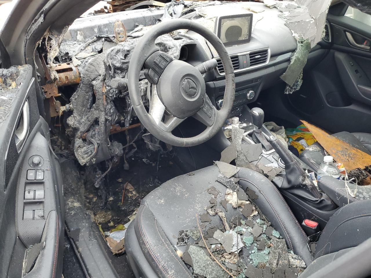 2015 Mazda 3 VIN JM1BM1W78F1235479 Copart auction photo, front end / burn - engine damage thumbnail 8
