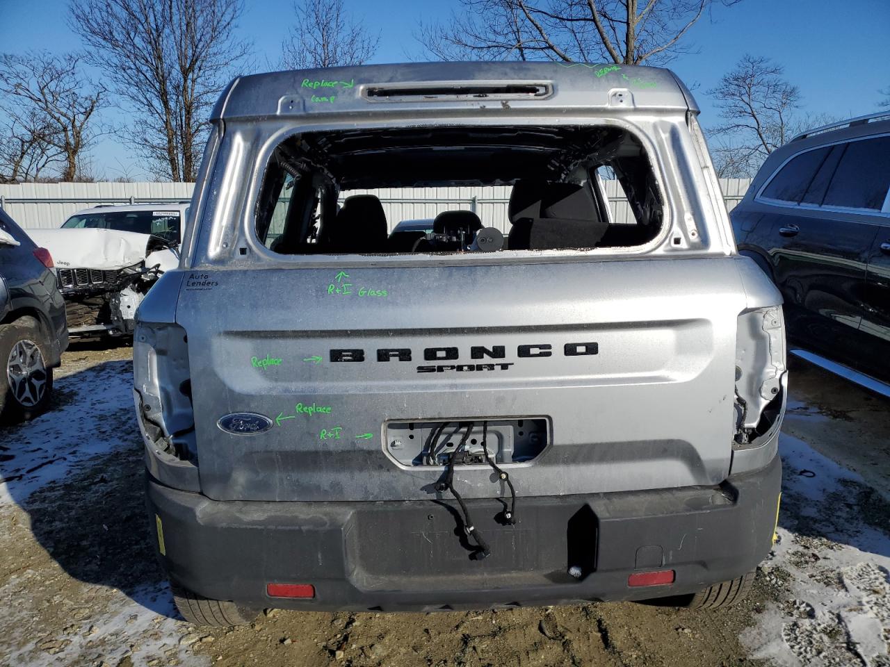2021 Ford Bronco Sport VIN 3FMCR9A62MRA14347 Copart auction photo, stripped / front end damage thumbnail 6