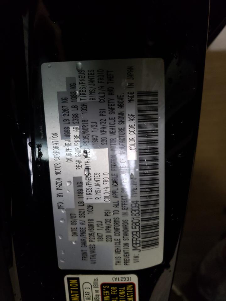 2008 Mazda CX-7 VIN JM3ER29L580183094 Copart auction photo, side / minor dent/scratches damage thumbnail 12