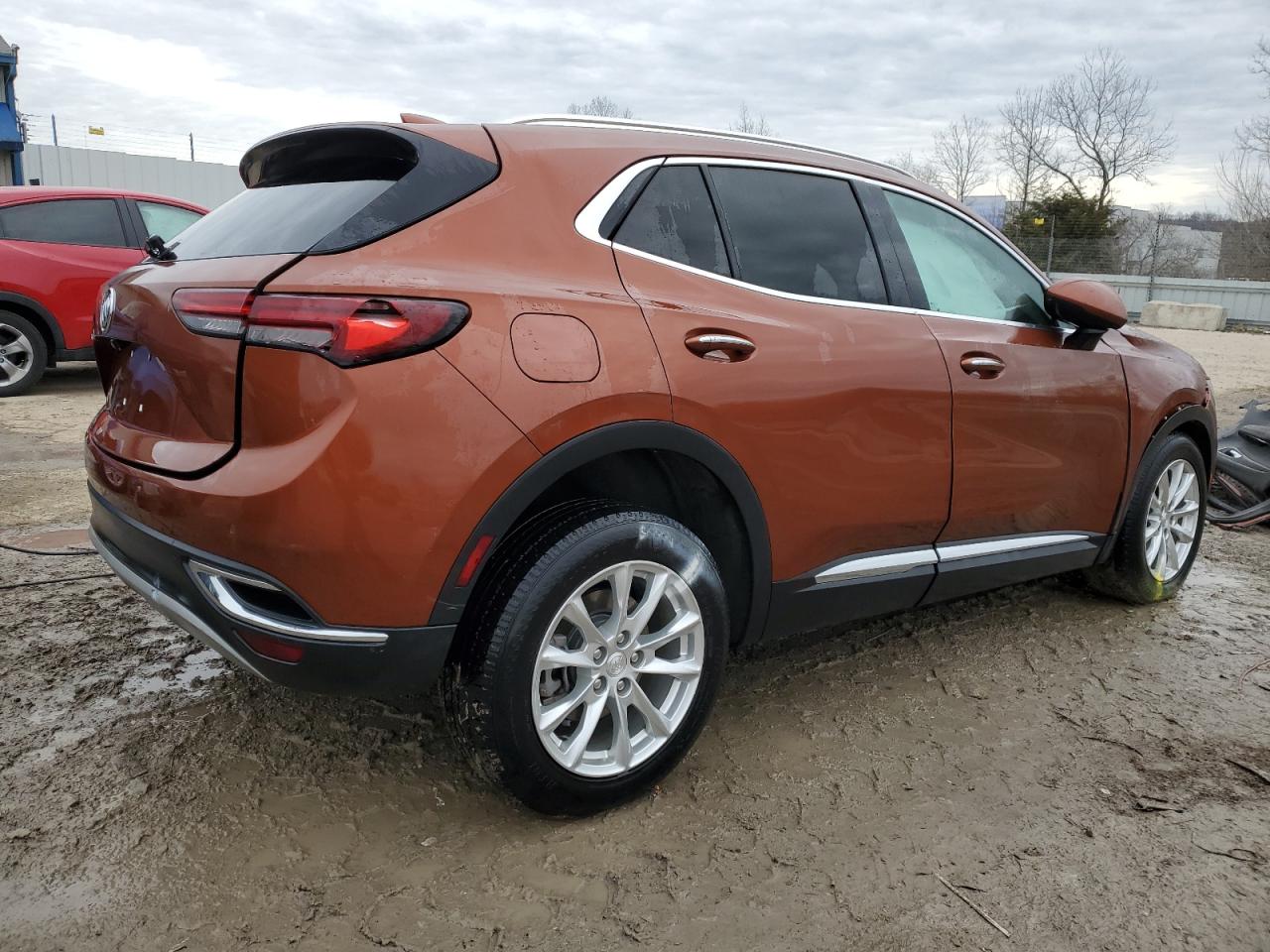 2021 Buick Envision VIN LRBAZLR49MD107546 Copart auction photo, front end / side damage thumbnail 3