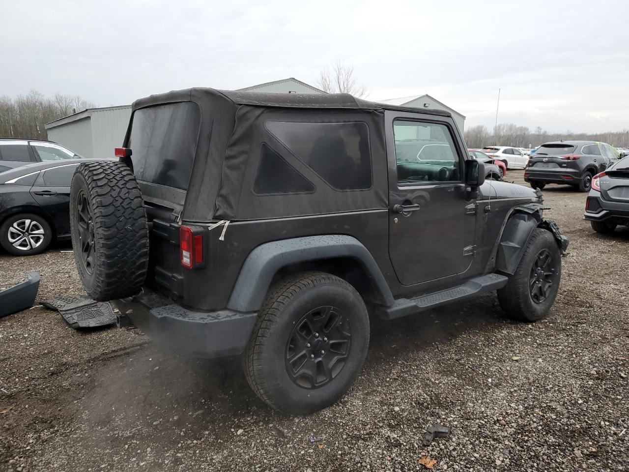 2014 Jeep Wrangler VIN 1C4AJWAG0EL221863 Copart auction photo, front end / side damage thumbnail 3