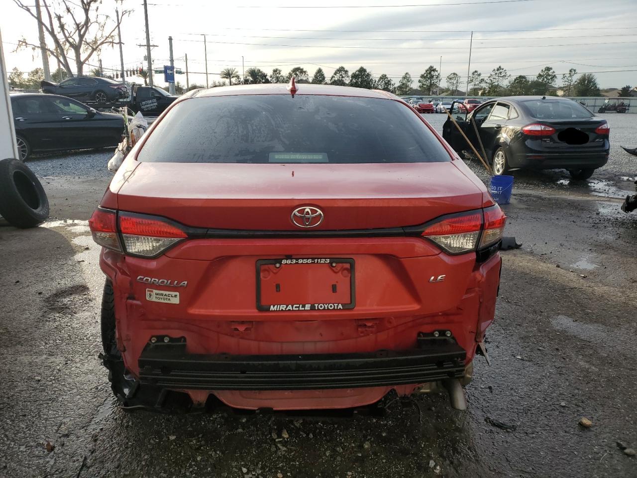 2020 Toyota Corolla VIN 5YFEPRAE4LP052418 Copart auction photo, rear end / side damage thumbnail 6
