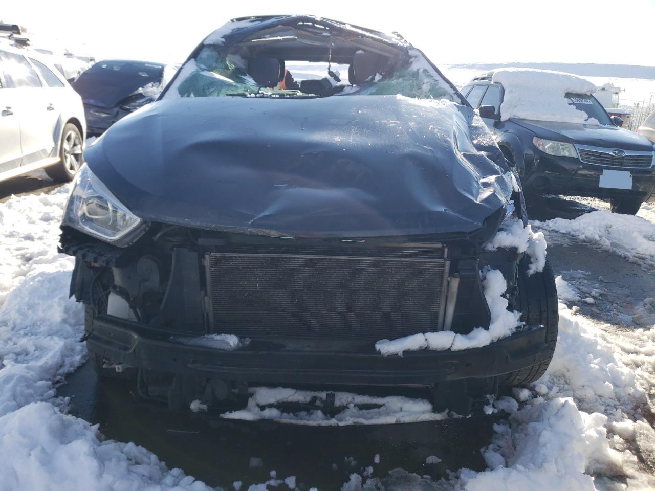 2014 Hyundai Santa Fe VIN 5XYZU3LB3EG142158 Copart auction photo, front end / rollover damage thumbnail 5