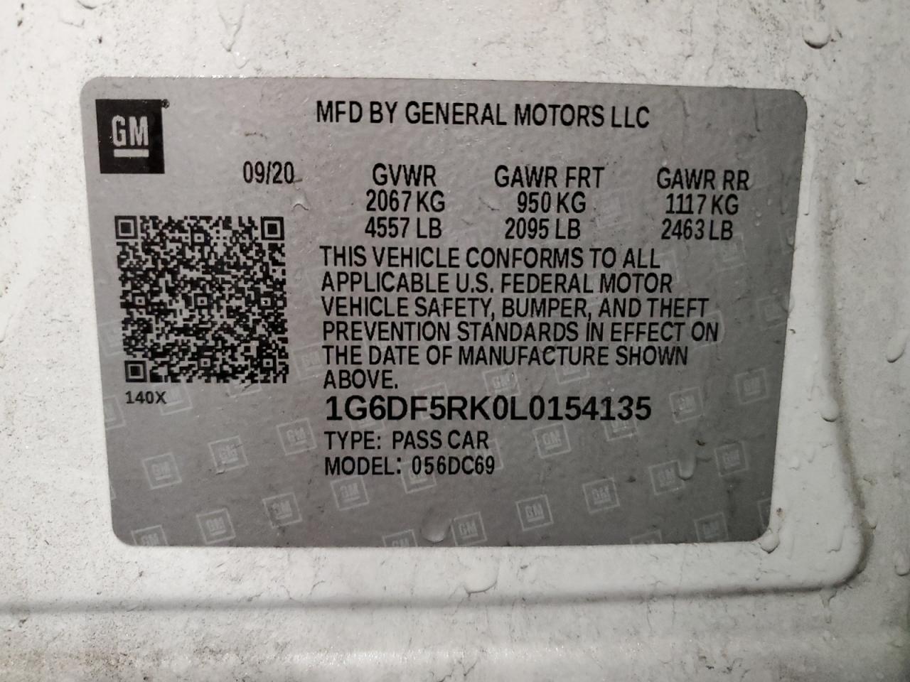 2020 Cadillac CT4 VIN 1G6DF5RK0L0154135 Copart auction photo, side / mechanical damage thumbnail 13