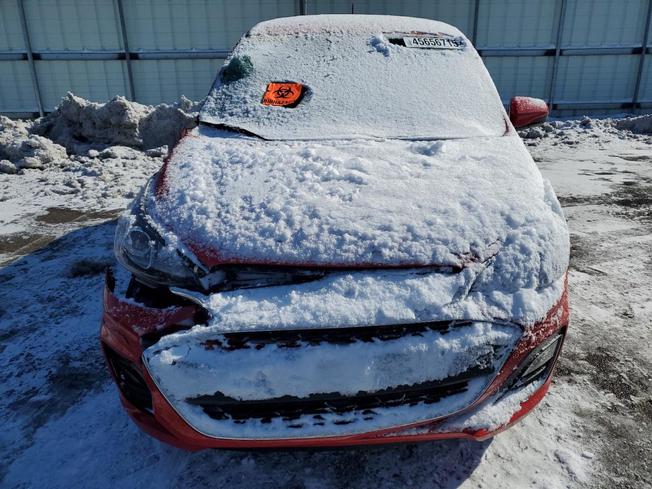 2020 Chevrolet Spark VIN KL8CF6SA0LC433804 Copart auction photo, front end / side damage thumbnail 5