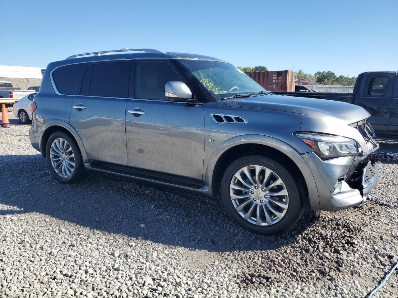 2016 Infiniti QX80 VIN JN8AZ2NE8G9124215 Copart auction photo, front end damage thumbnail 4