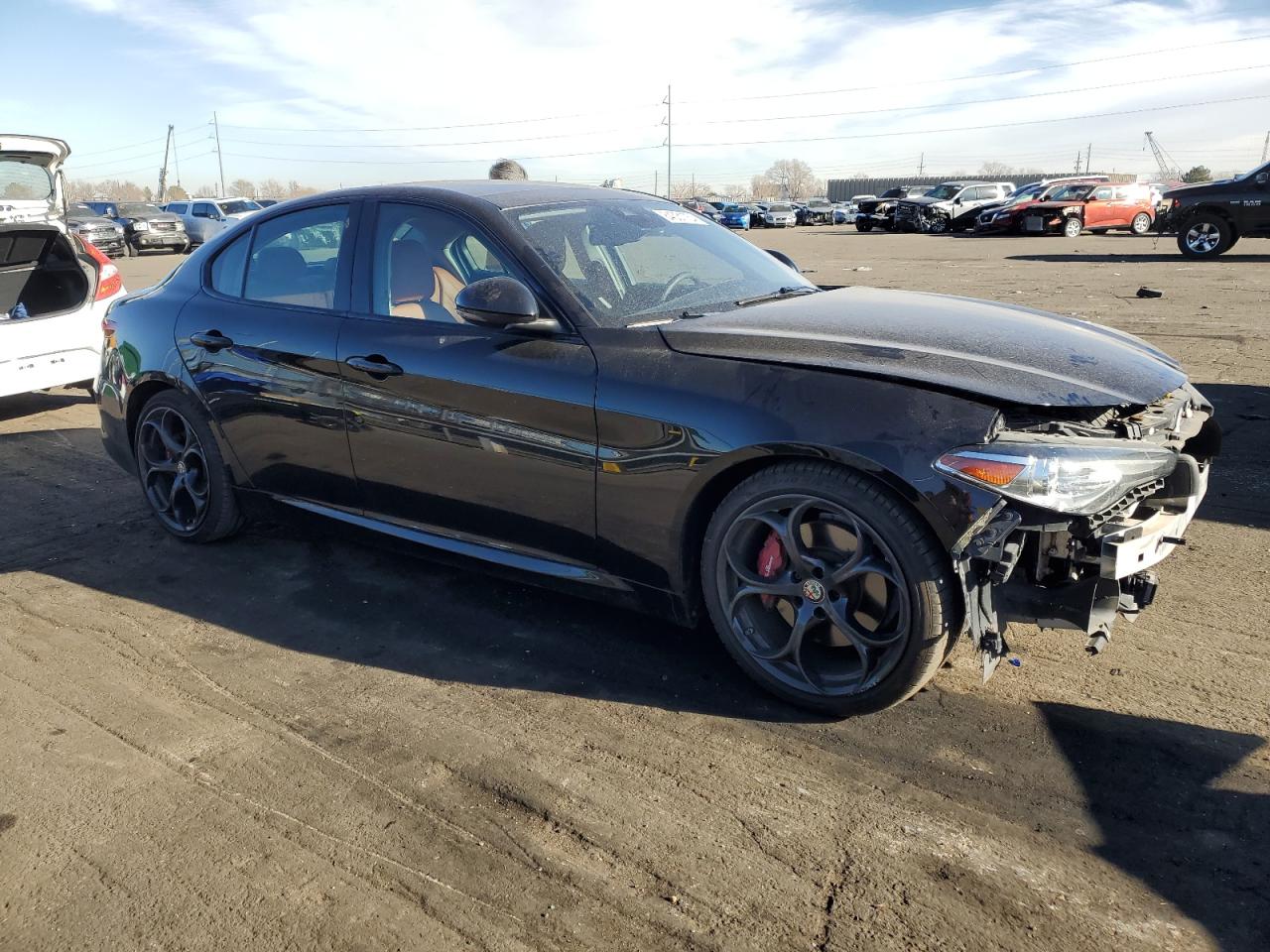 2018 Alfa Romeo Giulia VIN ZARFAECN8J7589857 Copart auction photo, all over damage thumbnail 4