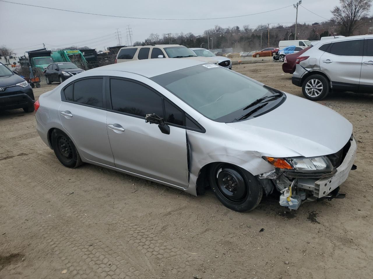 2012 Honda Civic VIN 19XFB2F59CE378655 Copart auction photo, front end / side damage thumbnail 4