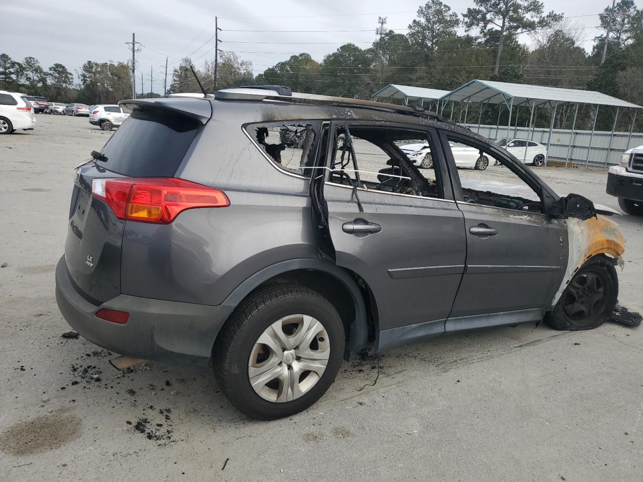 2014 Toyota RAV 4 VIN 2T3BFREV8EW204192 Copart auction photo, burn damage thumbnail 3