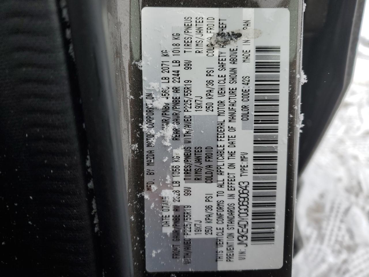 2016 Mazda CX-5 VIN JM3KE4DY0G0690643 Copart auction photo, side damage thumbnail 12