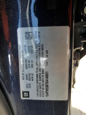 2016 Buick Verano VIN 1G4PW5SK7G4140621 Copart auction photo, side damage thumbnail 12