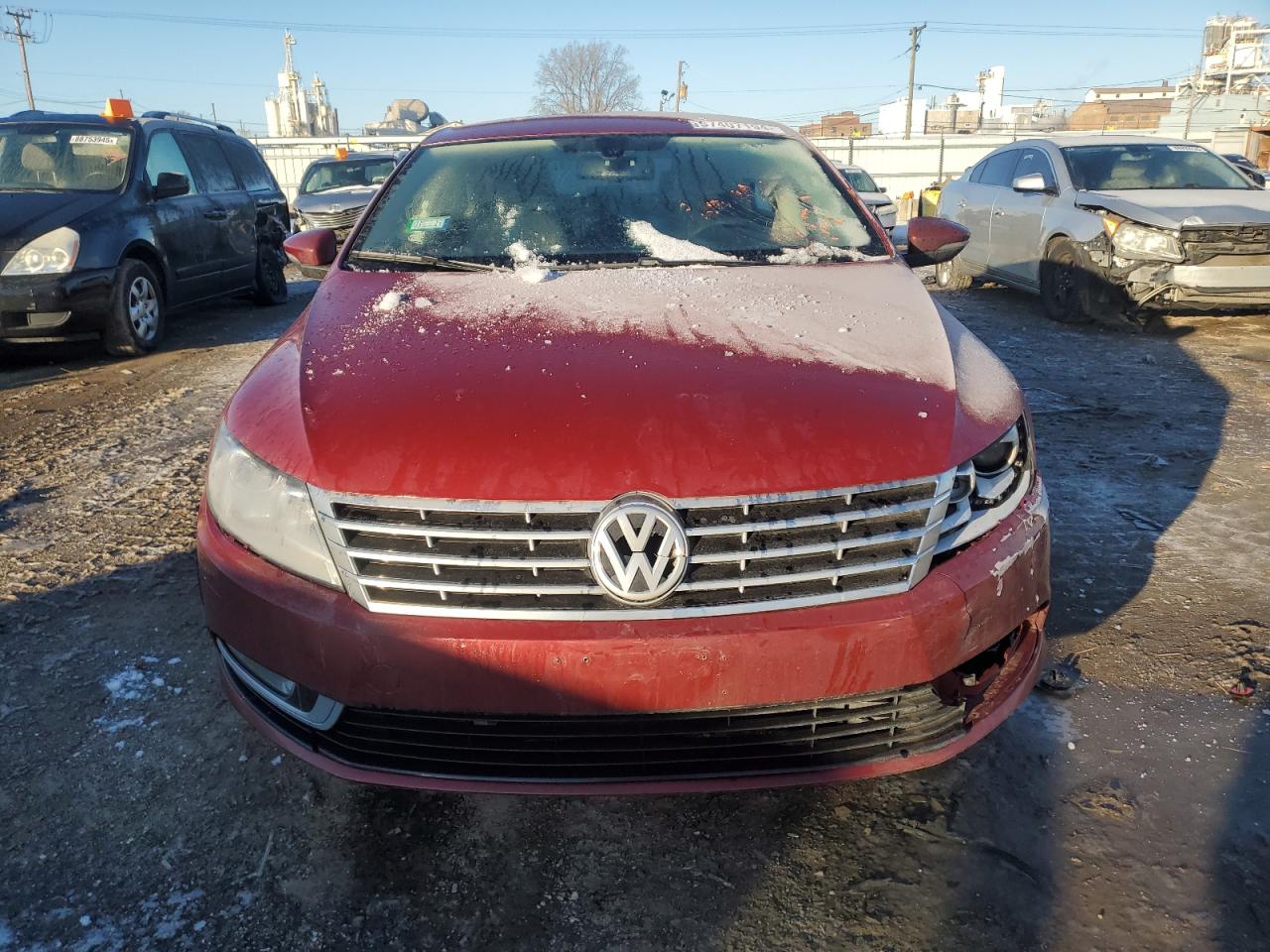2014 Volkswagen Passat CC VIN WVWBP7AN3EE528620 Copart auction photo, side / front end damage thumbnail 5