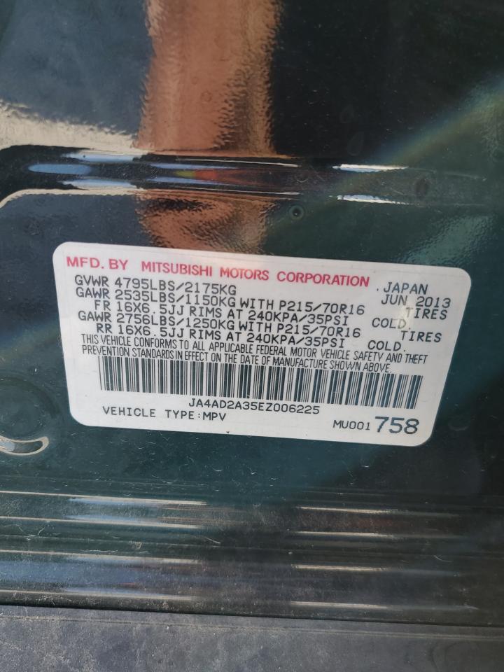 2014 Mitsubishi Outlander VIN JA4AD2A35EZ006225 Copart auction photo, front end damage thumbnail 13