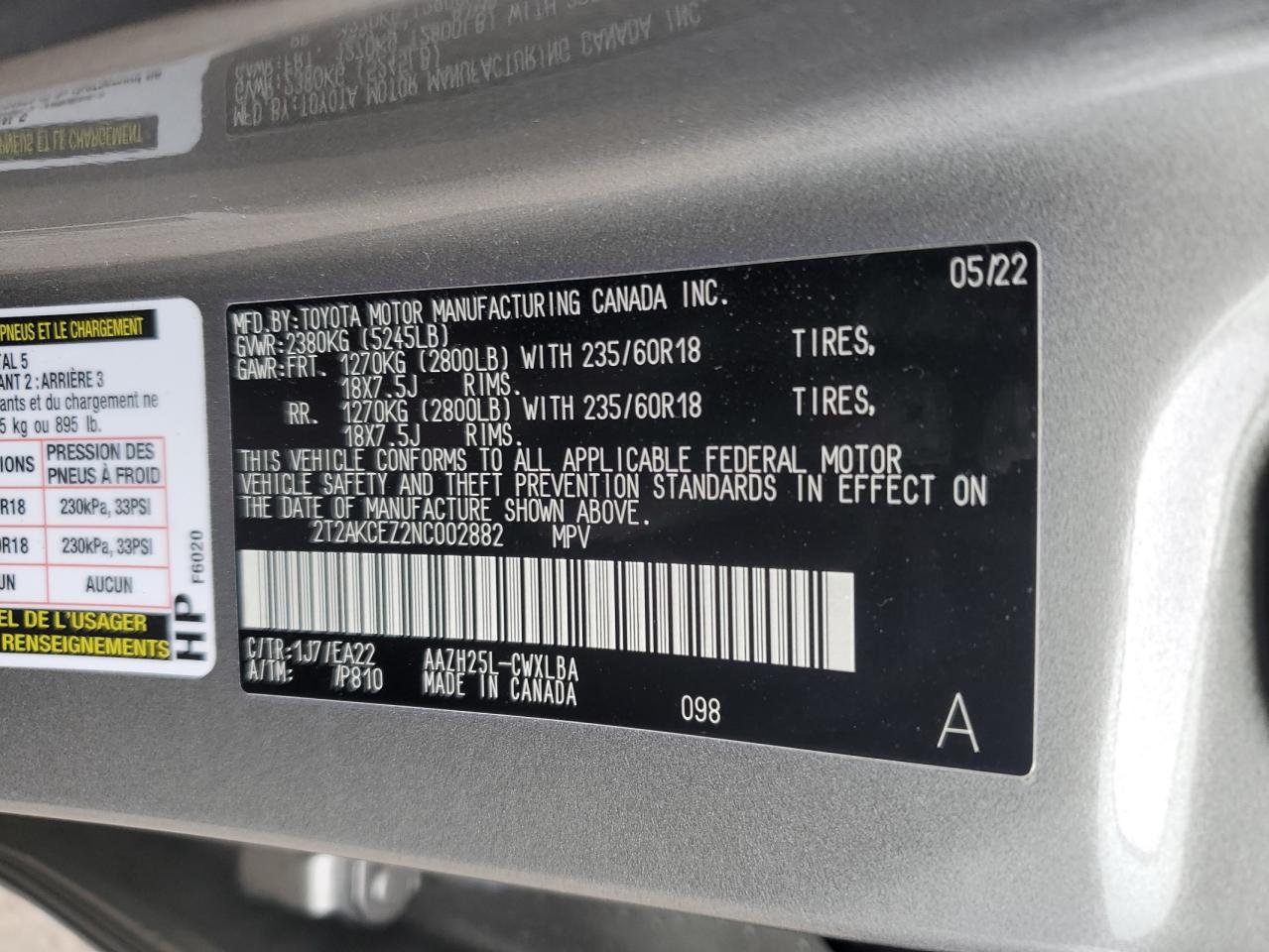 2022 Lexus NX VIN 2T2AKCEZ2NC002882 Copart auction photo, front end / undercarriage damage thumbnail 15