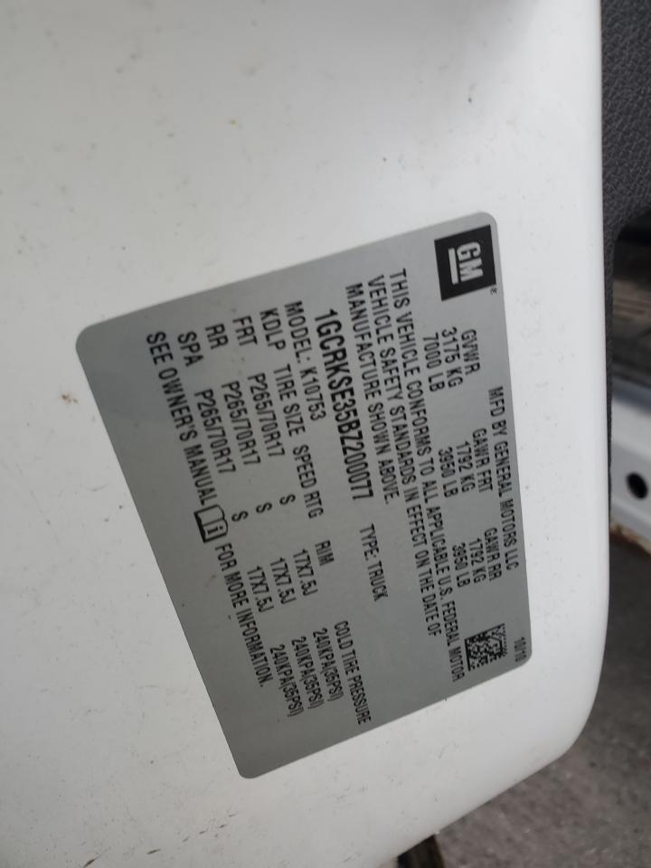 2011 Chevrolet Silverado VIN 1GCRKSE35BZ200077 Copart auction photo, all over damage thumbnail 12