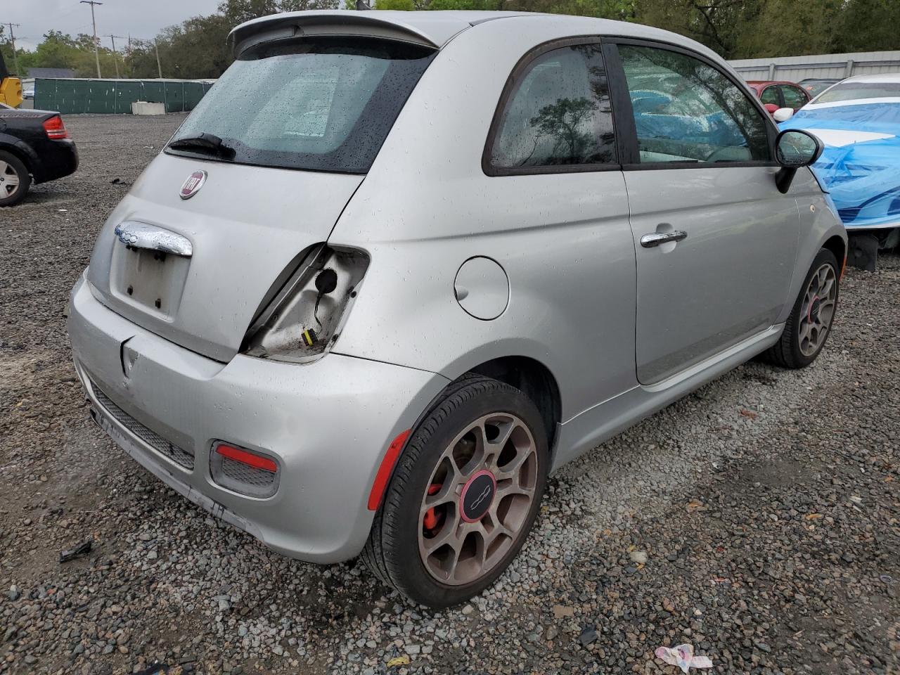 2012 Fiat 500 VIN 3C3CFFBR6CT126000 Copart auction photo, rear end damage thumbnail 3