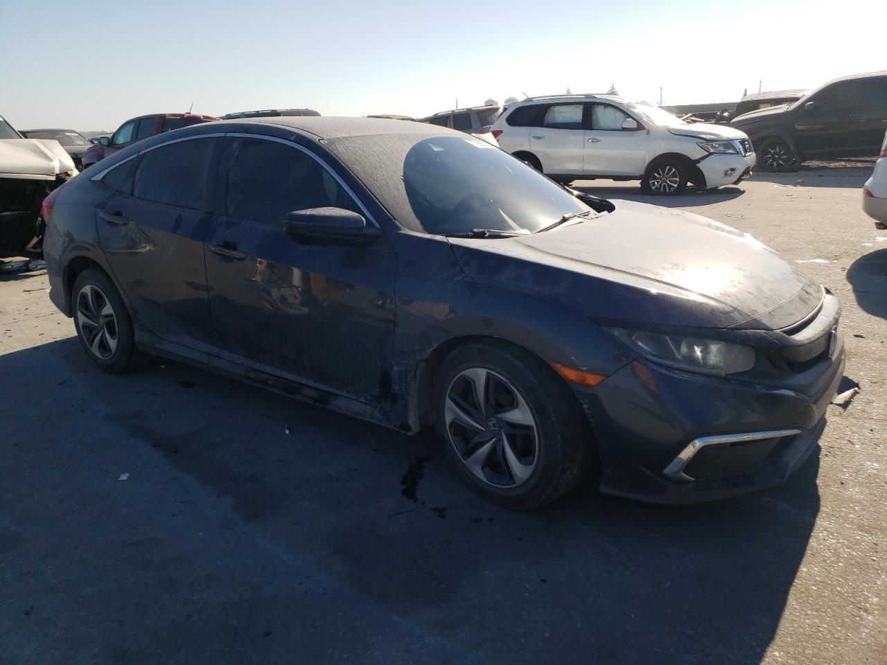 2019 Honda Civic VIN 19XFC2F61KE039618 Copart auction photo, front end / side damage thumbnail 4