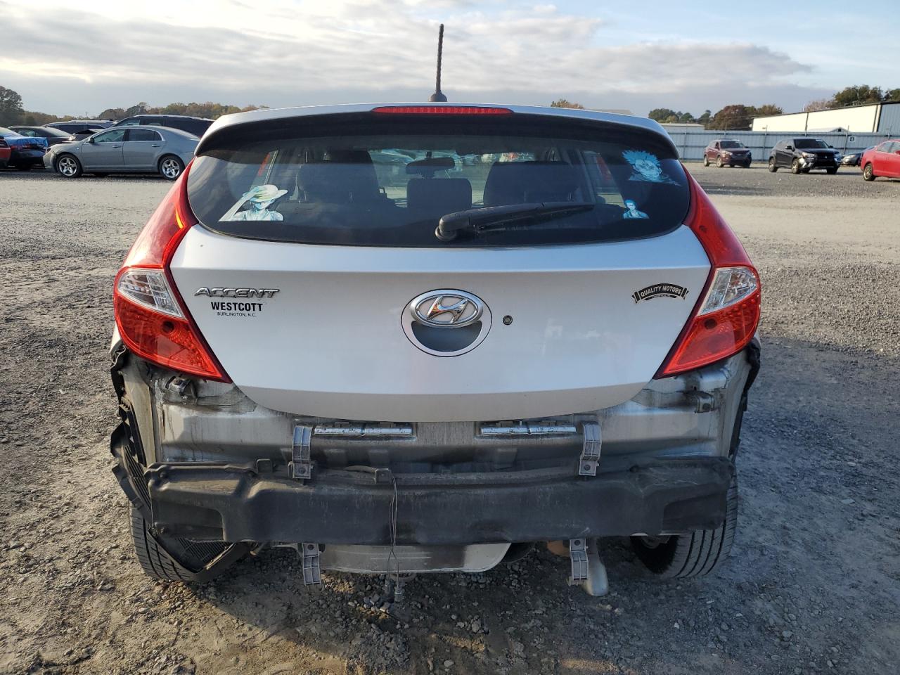 2013 Hyundai Accent VIN KMHCU5AE6DU138578 Copart auction photo, all over / undercarriage damage thumbnail 6